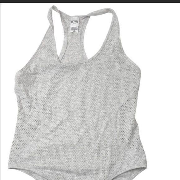 Victoria sport grey bodysuit one piece racerback tank -LRG - Picture 2 of 5